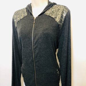 Chico’s size 2 LG Zenergy Jacket Sequin Shoulders